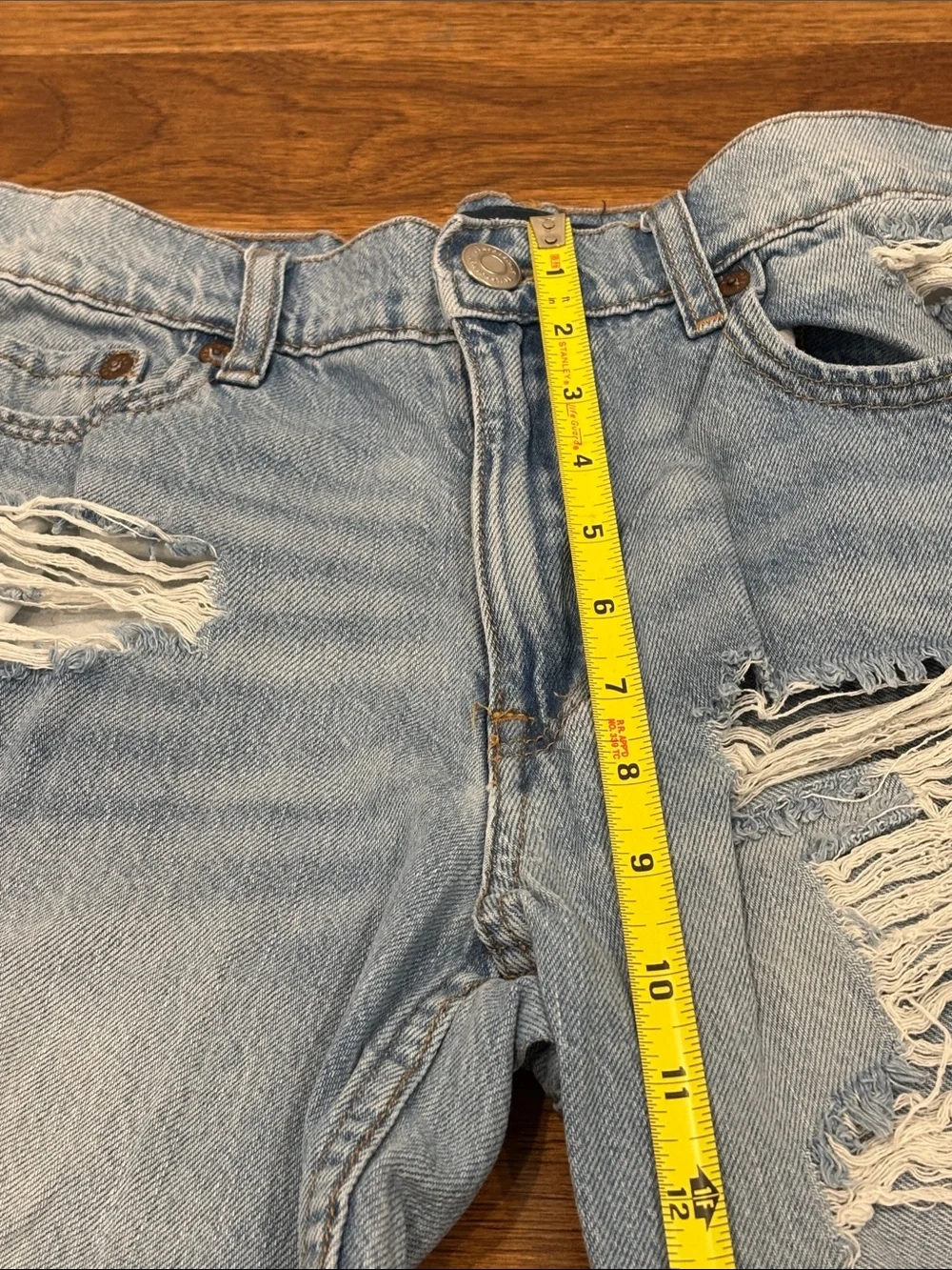 Aeropostale Light Blue Distressed Mom Jeans